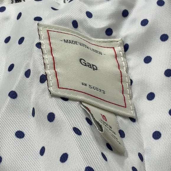 Gap Linen Blend Navy Stripe Lightweight Blazer Jacket Women’s Size 10 Medium - Picture 5 of 7